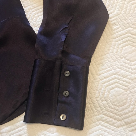 ❤️Banana Republic Revere Collar Purple Silk Blouse - Picture 4 of 5